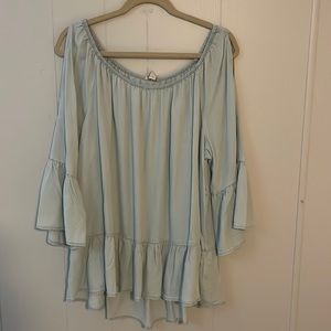 Cold Shoulder Bell Sleeve Top, NWOT